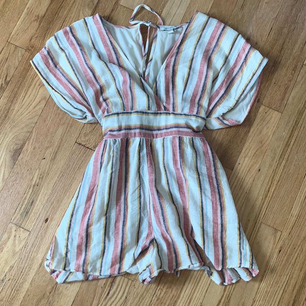 American Eagle Striped Romper